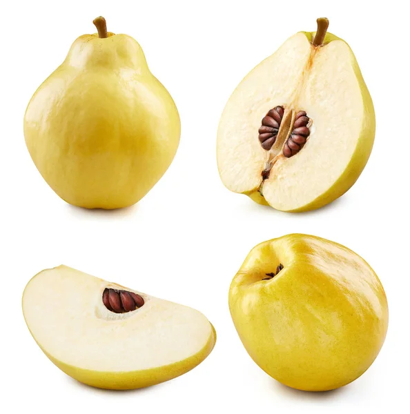 Quince Isolated White Background Clipping Path Quince Quince Macro Studio — Stockfoto