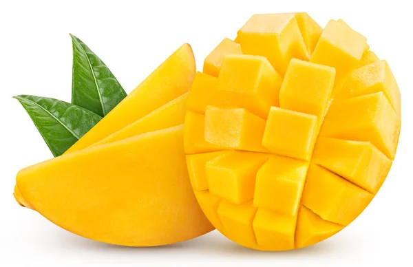 Mango Isoliert Mango Auf Weiß Volle Tiefenschärfe Mit Schnittpfad — Stockfoto