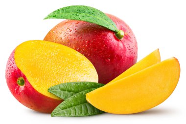 Mango izole edildi. Beyaz mango. Tam alan derinliği. kırpma yolu ile