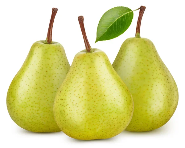 Ripe Whole Pear Slice Isolated White Background Pear Macro Studio — Stock Photo, Image