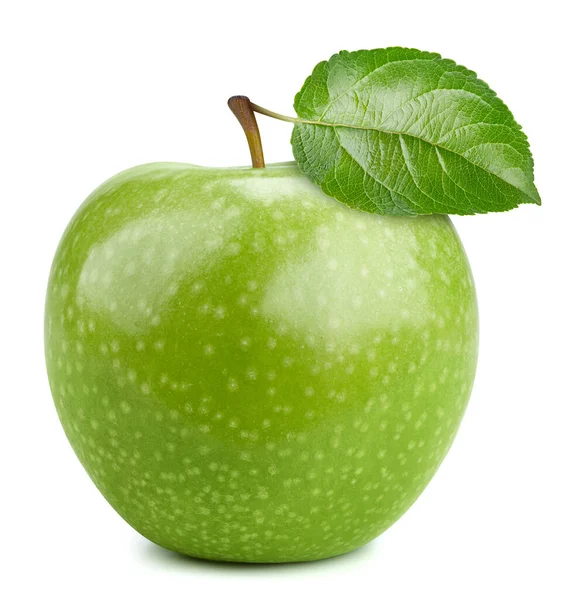 Pomme Verte Biologique Isolée Sur Fond Blanc Goûtez Pomme Avec — Photo