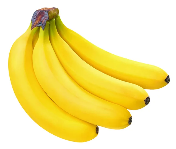 Banana Banano Orgánico Fresco Aislado Sobre Fondo Blanco Macro Plátano —  Fotos de Stock