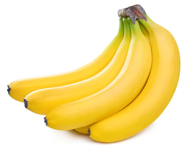 Banan Izolowany Białym Tle Ścieżka Bananów Banan Ścieżką Wycinania — Zdjęcie stockowe