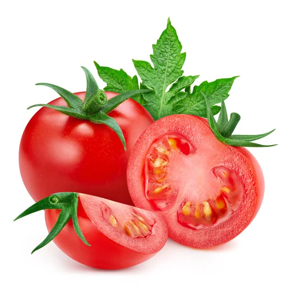 Tomat Tomat Isolerad Vit Bakgrund Tomatklippning — Stockfoto