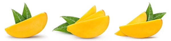 Rode Mango Plak Geïsoleerd Witte Achtergrond Mango Knippad Mangovruchten — Stockfoto
