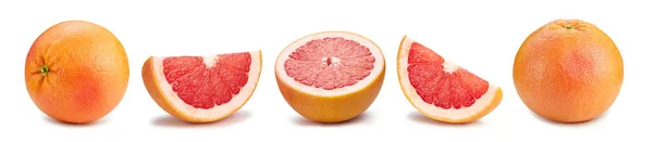 Grapefruit Geïsoleerd Witte Achtergrond Grapefruit Clipping Pad Pompelmoes Met Snijpad — Stockfoto