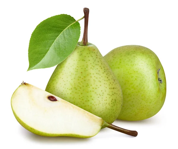 Pears Isolated White Background Clipping Path Full Depth Field — Stock Photo, Image