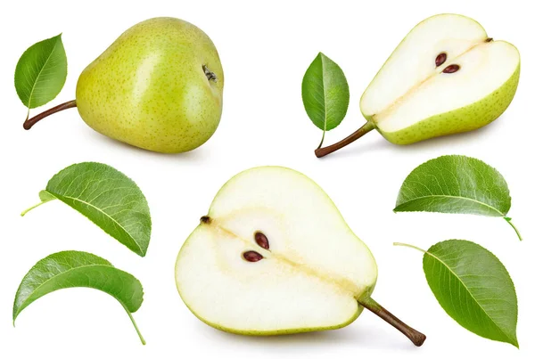 Pear Collection Clipping Path Pear Isolated White Background Pear Studio — Stock Photo, Image