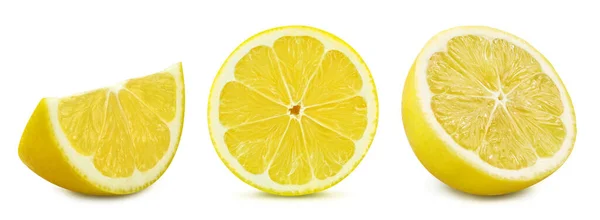 Limão Isolado Sobre Fundo Branco Lemon Clipping Path — Fotografia de Stock