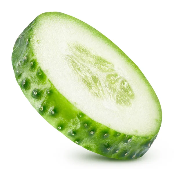Cucumber Slice Isolated White Background Cucumber Clipping Path Full Depth — Stock Photo, Image