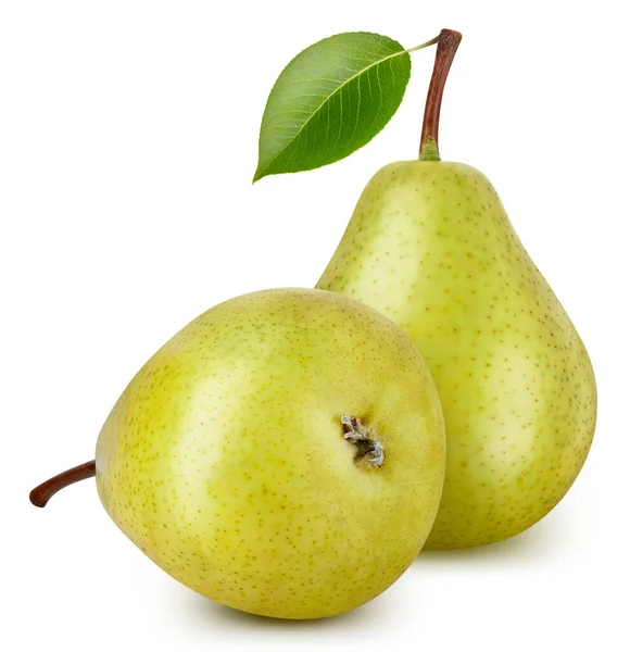 Pears Leaves White Background Pear Clipping Path — Stock Photo, Image