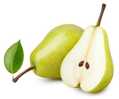 Armut soyutlandı. Armut üstüne beyaz. Tam alan derinliği. kırpma yolu ile