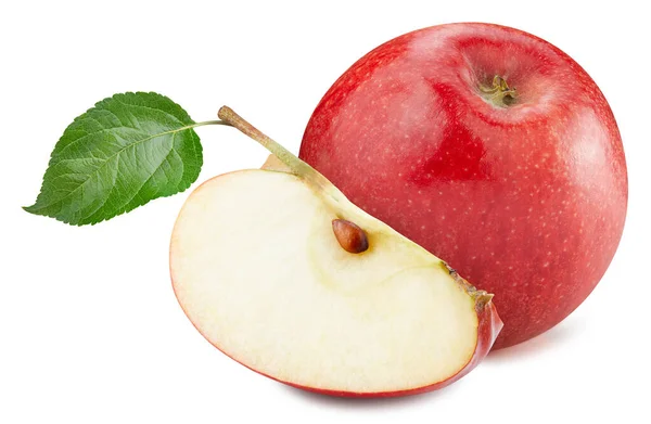 Спелые Красные Яблоки Изолированы Белом Фоне Фото Студии Apple Macro — стоковое фото