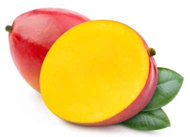 Mango. Fresh organic mango isolated on white background. Mango macro