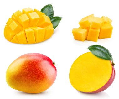 Mango izole edildi. Beyaz mango. Tam alan derinliği. kırpma yolu ile