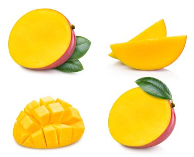 Mango. Fresh organic mango isolated on white background. Mango macro