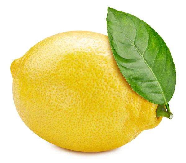 Zitrone Frische Bio Zitrone Isoliert Auf Weißem Hintergrund Zitronenmakro — Stockfoto