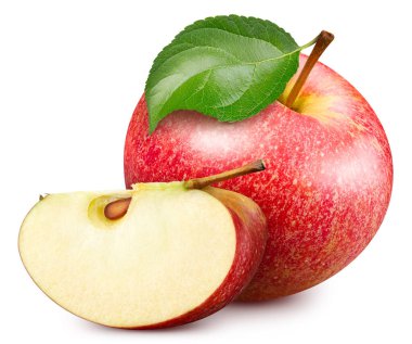 Beyaz üzerine kırmızı elma. Kırmızı elma koleksiyonu izole edildi. Tam alan derinliği. kırpma yolu ile