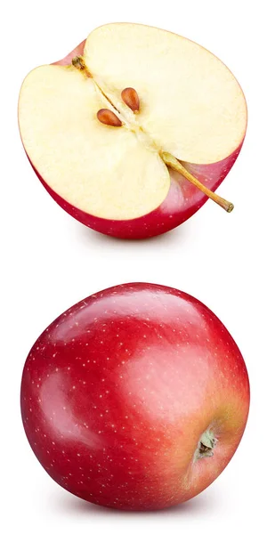 Red Apple Collection Isolated Red Apple White Full Depth Field — Stock Photo, Image