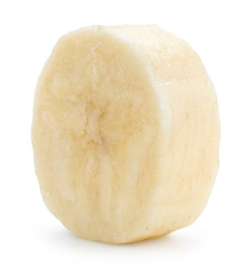 Beyaz arka planda izole edilmiş muz dilimleri. Muz toplama yolu. Kaliteli fotoğraf