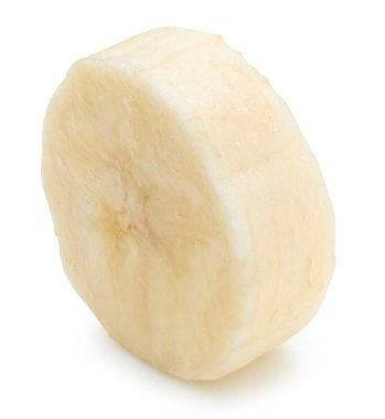 Beyaz arka planda izole edilmiş muz dilimleri. Muz toplama yolu. Kaliteli fotoğraf