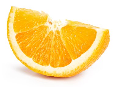 Beyaz arka planda izole edilmiş turuncu meyve dilimleri. Turuncu Kırpma Yolu