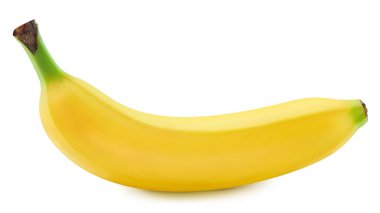 Beyaz arka planda izole edilmiş bir grup muz. Bir muz kırpma yolu. Projen için kaliteli makro fotoğraf.
