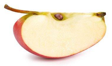 Kırmızı elmalar beyaz arka planda izole edilmiş. Olgun taze elmalar kırpma yolu