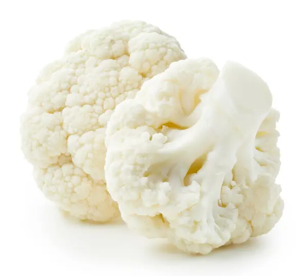 Cauliflower Isolated White Background Ripe Fresh Cauliflower Clipping Path — Stock Photo, Image
