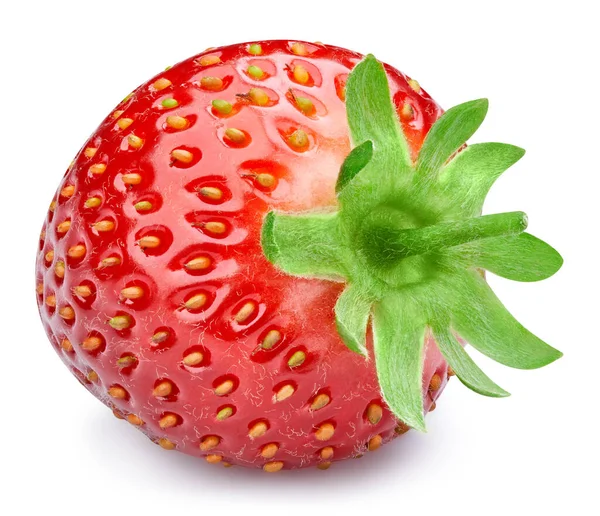 Strawberry Isolated White Background Fresh Strawberry Clipping Path Quality Macro — Stock Photo, Image