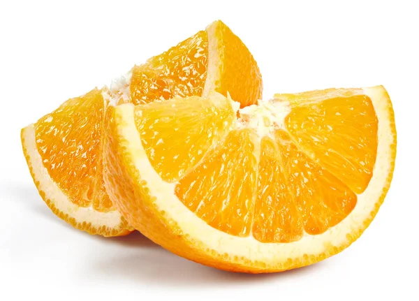 Frutos Laranja Fatias Isoladas Fundo Branco Orange Clipping Path Qualidade — Fotografia de Stock