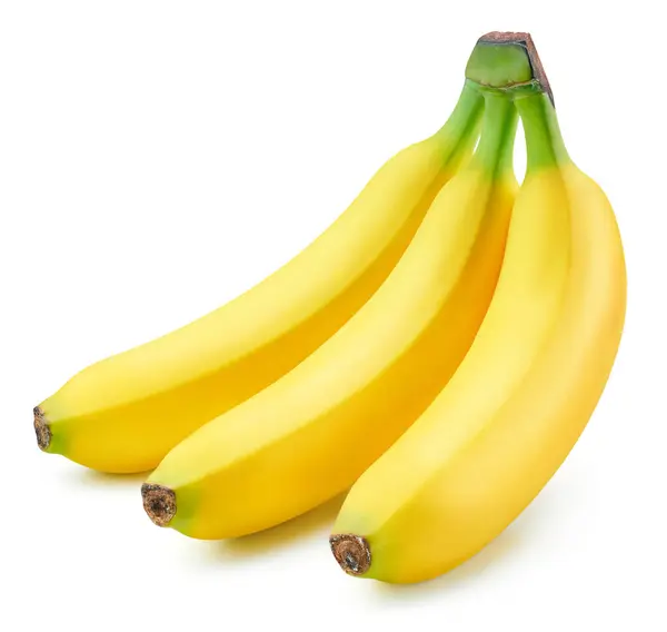 Bananen Geïsoleerd Witte Achtergrond Ripe Bananen Knippen Pad Kwaliteit Macro — Stockfoto