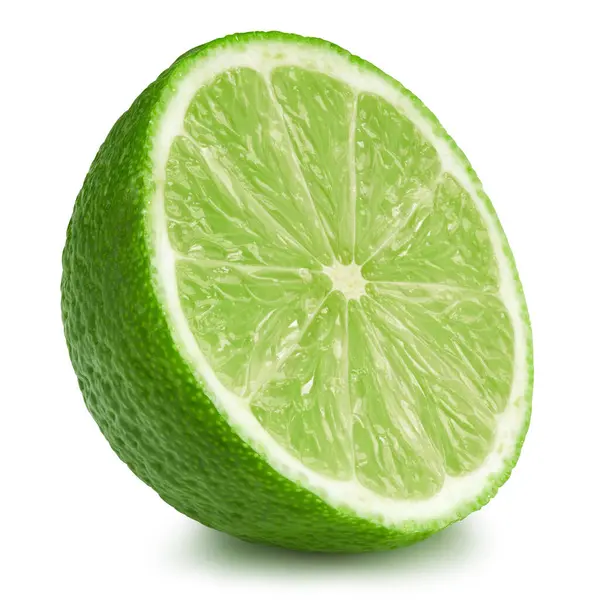 Limes Half Isolated White Background Limes Fruit Clipping Path Quality — Stock Photo, Image