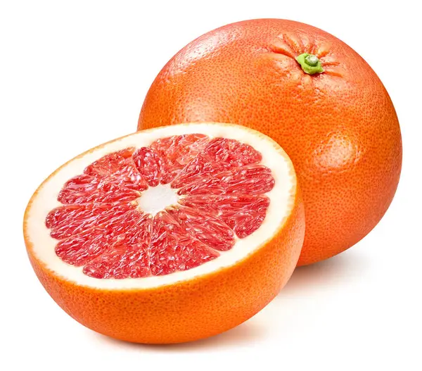 Grapefruit Fresh Organic Grapefruit Isolated White Background Grapefruit Macro — Stock Photo, Image