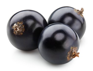 Siyah kuşüzümü Kırpma Yolu. Frenk üzümlü makro fotoğraf. Beyaz arkaplanda siyah frenk üzümü izole edildi.
