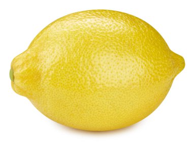 Lemon beyaz arka planda izole edilmiş. Limonlu meyve kırpma yolu. Limonlu makro fotoğraf