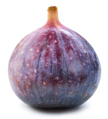 İncir Kırpma Yolu. Olgun incirli makro fotoğraf. Sulu incir meyvesi beyaz arkaplanda izole.