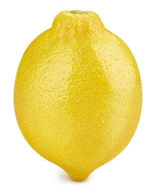 Lemon beyaz arka planda izole edilmiş. Limonlu meyve kırpma yolu. Limonlu makro fotoğraf