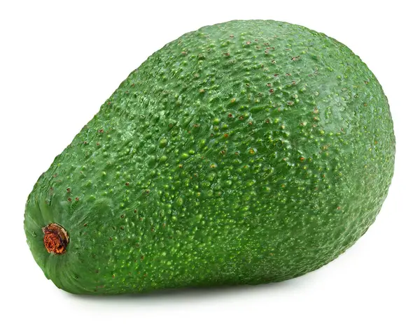 Avokado beyaz arka planda izole edildi. Olgun yeşil avokado, beyaz arka planda izole edilmiş. Avokado Kırpma Yolu