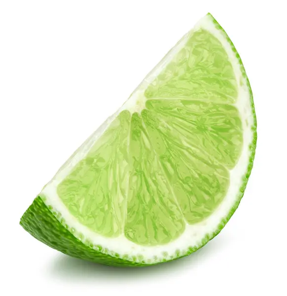 One Limes Slice Isolated White Background Limes Fruit Clipping Path — Stock Photo, Image