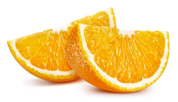 Sinaasappelschijfje Verse Organische Sinaasappel Geïsoleerd Witte Achtergrond Oranje Met Knippad — Stockfoto