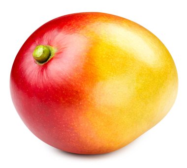 Mango beyaz arka planda izole edilmiş. Olgun mango kırpma yolu.