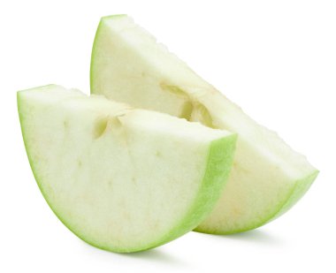 Elma dilim beyaz kırpma yolu ile izole