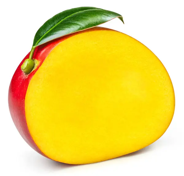 Mango Isolated White Background Mango Half Fruit Clipping Path — Stock Photo, Image