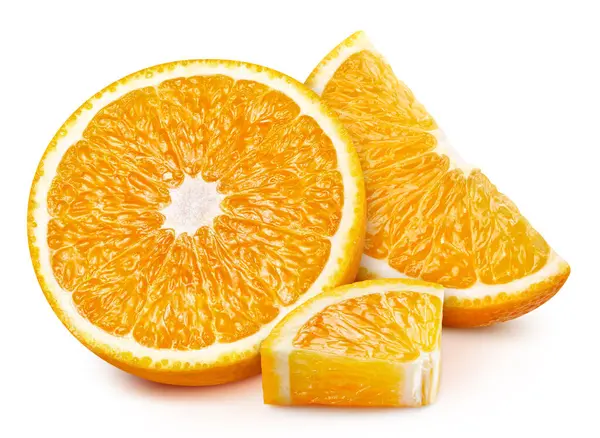 Orange Isolated White Background Orange Stack Full Depth Field Macro — Stock Photo, Image