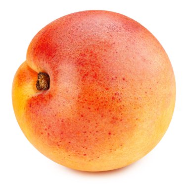 Kayısı beyaz arka planda izole edilmiş. Kayısı meyveli kırpma yolu. Kaliteli makro fotoğraf