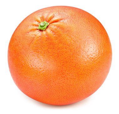 Beyaz arkaplanda greyfurt izole edilmiş. Greyfurt Kırpma Yolu. Projen için greyfurt fotoğrafı.