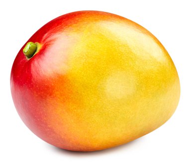 Mango beyaz arka planda izole edilmiş. Olgun mango kırpma yolu.