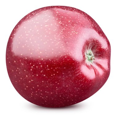 Kırmızı elmalar beyaz arka planda izole edilmiş. Olgun taze elmalar kırpma yolu