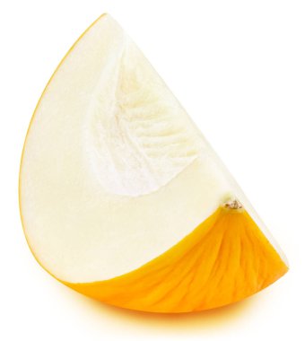 Honeydew kavunu beyaz arka planda izole edilmiş. Kavun Kırpma Yolu